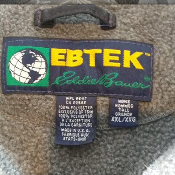 Eddie Bauer EBTEK Men's Gray Sleeveless Full Zipper Fleece Outdoor Vest Size XXL - Picture 3 of 7